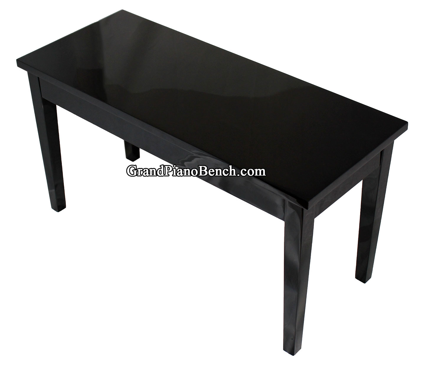 black high polish grand piano bench straight legs