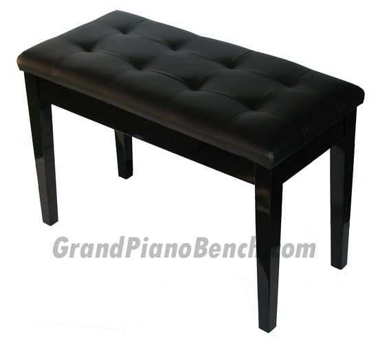 black duet piano bench high polish