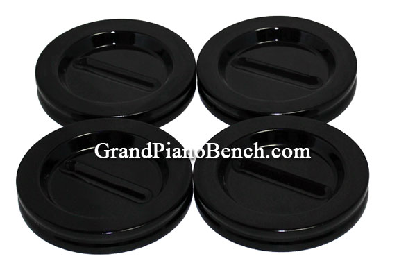 piano caster cup black high polish