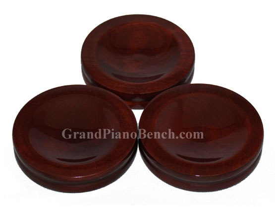 piano caster cups high polish mahogany finish