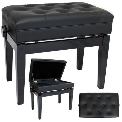 minuet adjustable piano bench high polish ebony