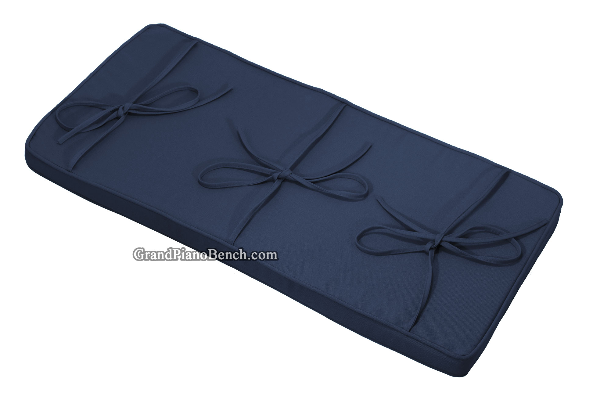 navy blue piano bench cushion with pies