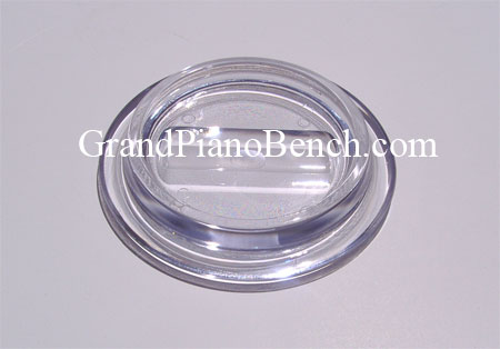 lucite clear piano caster cups glass like