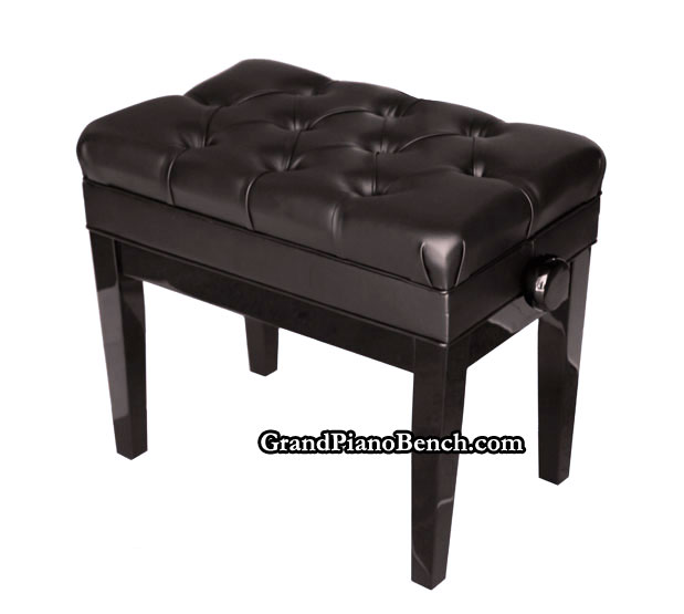 Rondo high gloss black adjustable piano bench