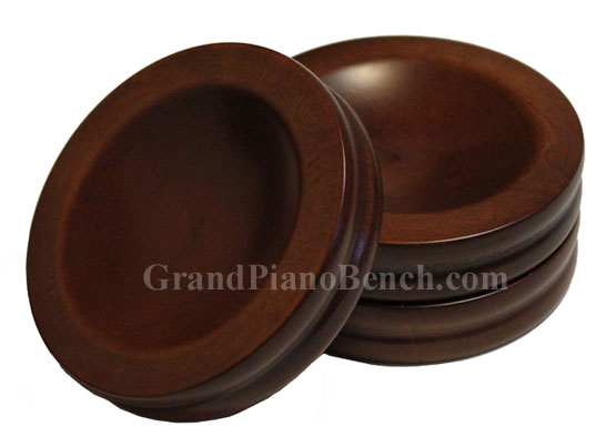 satin walnut piano caster cups