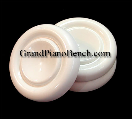 grand piano caster cups white finish