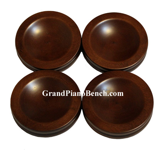 walnut satin piano caster cups